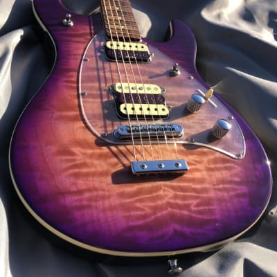 *SPECIAL* Ernie Ball Music Man Steve Morse Y2D Hardtail Purple Sunset Quilt *One of a Kind* image 8