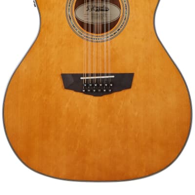 D'Angelico Premier Fulton A/E 12 String Guitar, Vintage Natural, DAPG212VNATAPS image 1