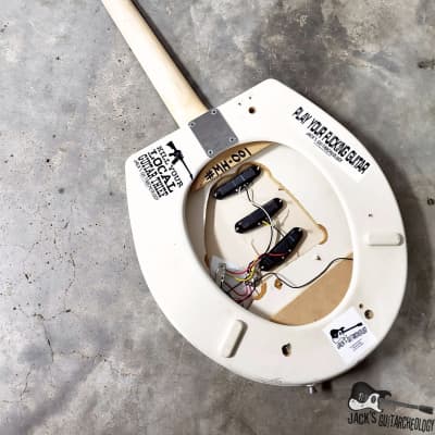 Jack's Guitarcheology "The Stratocrapper" Toilet Seat Electric Guitar (2021, Oly. White Relic) image 19