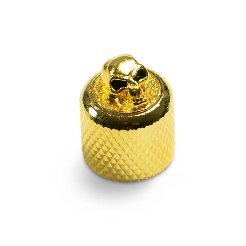 QParts Knobs With Angry Skull Inlay Mini Dome Gold Reverb