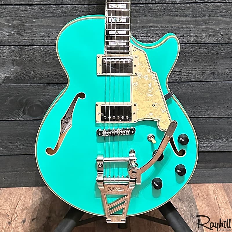 D'Angelico Deluxe SS LE Matte Surf Green Semi Hollow Body Electric Guitar Prototype image 1