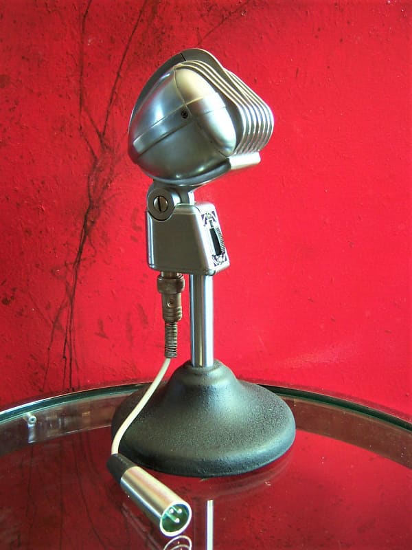 Vintage 1950's Turner S33D dynamic microphone Satin Chrome w cable