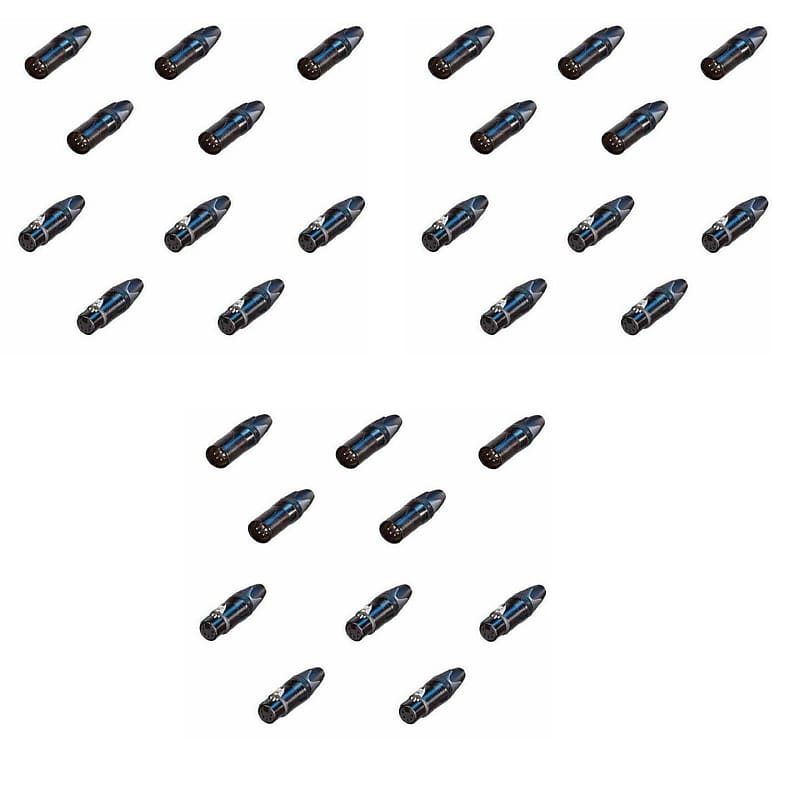 30 Neutrik 5 pin XLR DMX Cable Connectors - 15 Male - 15 | Reverb