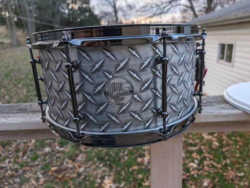 HHG Drums 14x7 3mm diamond plate aluminum 2022 | Reverb