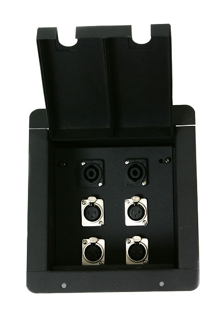 Elite Core Audio FB4-SP Recessed Floor Box with 4 XLR Female, 2 Speakon Connectors image 1