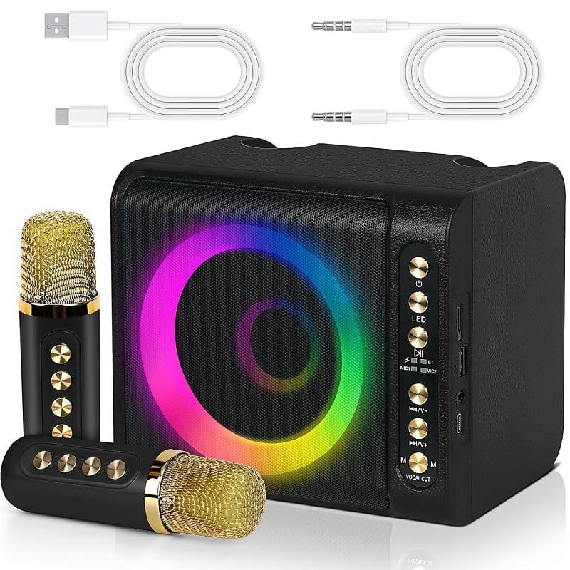 Microphone Karaoke Machine Portable Bluetooth 5.3 PA Speaker