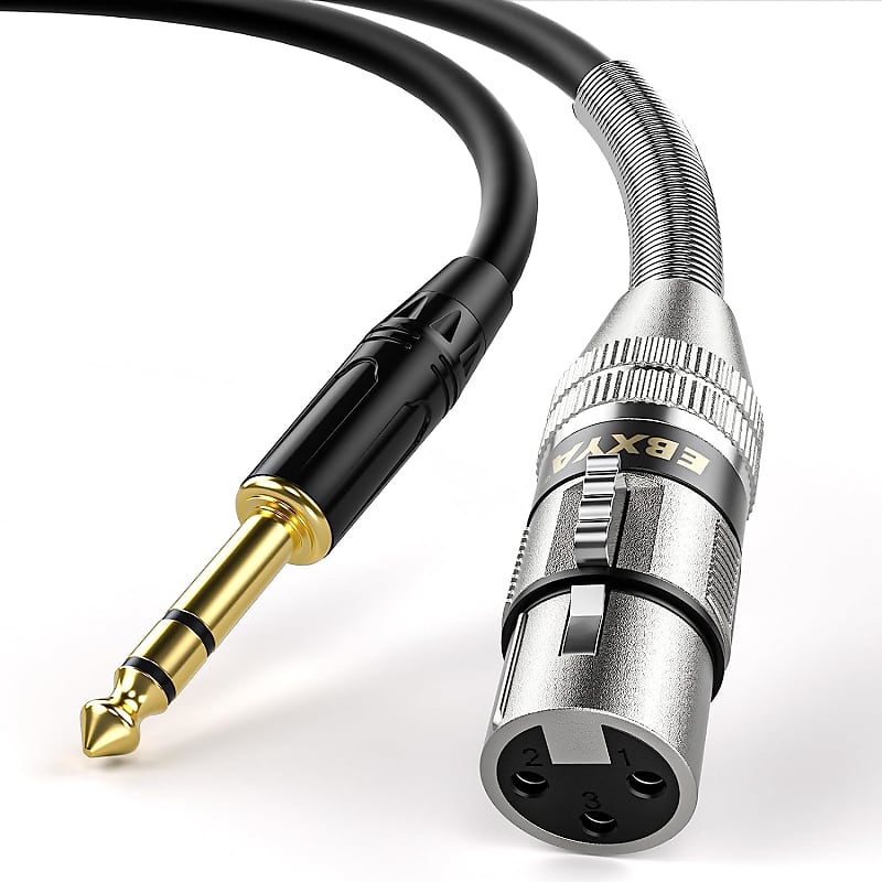 XLR to 1/4 TRS Adapter - Balanced 3-pin XLR Female to 6.35mm Jack Patch  Cable, 10 Feet