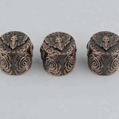 3pcs Metal Guitar and Bass Bronze Honey Bee Control Volume Tone Knobs for sale