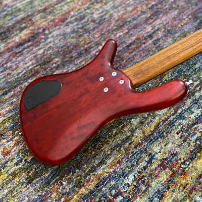 Warwick German Pro Series Streamer LX-5 String Bass - Burgundy Red Transparent Satin / Cherry Body image 9