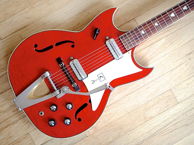 1960s Kay Red Devil Vintage Hollowbody Electric Guitar Speed
