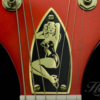 Pin-Up Truss Rod Cover (Gold). 100% Brass. Fits most Gretsch style guitars. for sale