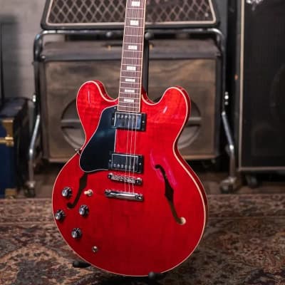 Gibson ES-335 Figured Left Handed - Sixties Cherry with Hardshell Case image 12