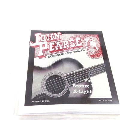John Pearse Guitar Strings  Acoustic Extra Light Gauge #500XL Phos Bronze for sale