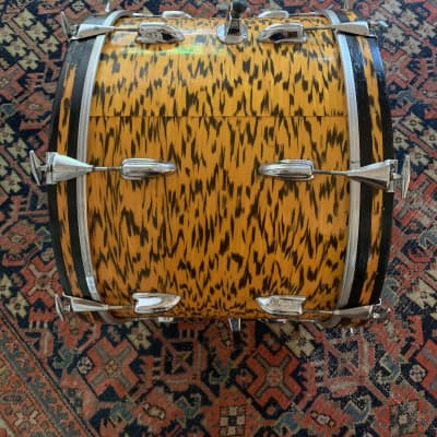 1962-1970 Slingerland 20/16/12 yellow tiger pearl vintage drums image 21