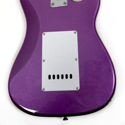 SX 1/2 Size Left Handed Electric Guitar Package w/Bag & Headph amp RST 1/2 MPP Metallic Purple Left image 4