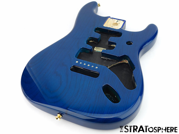* Fender Stratocaster Strat DELUXE Player's BODY Sapphire Blue Trans, Ash  #818