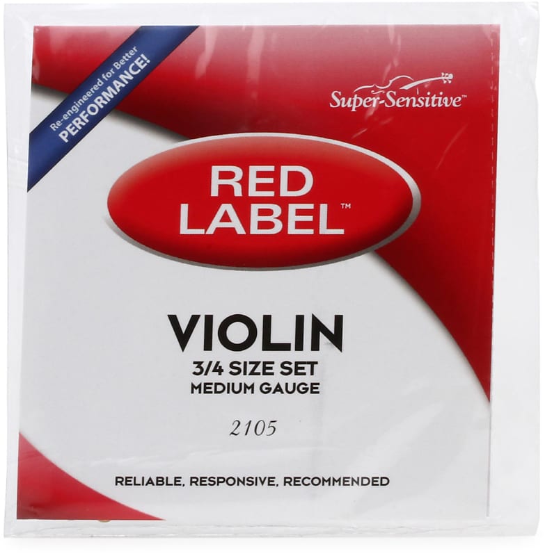 Super-Sensitive 2105 Red Label Violin String Set - 3/4 Size image 1