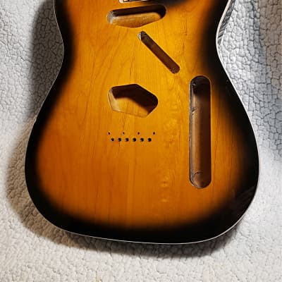 The last,Nicely grained 2 tone sunburst,Double bound,USA made Alder body,Made to fit a Tele neck # 2TT-6. Free Strap lock, While supplies last. for sale