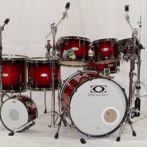Drumcraft Series 8 Maple 7-pc Drumset in "Redburst" with Hardware -NEW image 1
