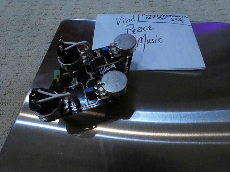 Gibson Les Paul PCB Pots board; 2 push pull Pots, Quick Reverb