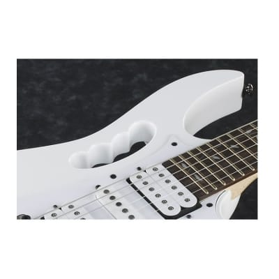 Ibanez Steve Vai Signature 6-String Electric Guitar with Monkey Grip, Jatoba Fretboard and Maple Neck (Left-Handed, White) image 4