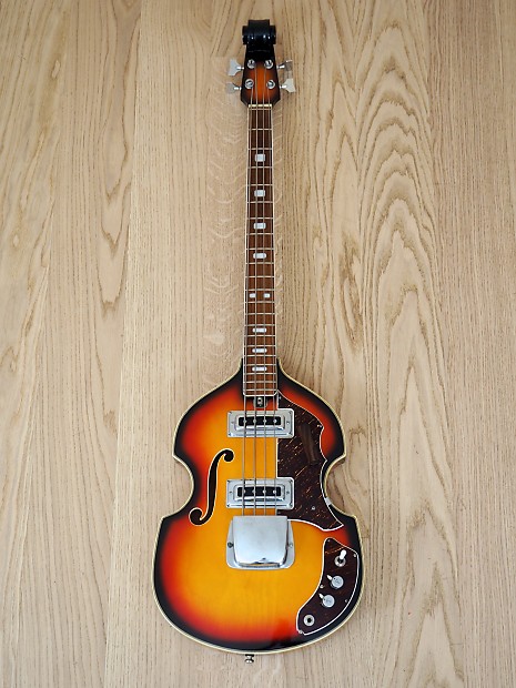 1960s Teisco Violin Bass Vintage w/ Scroll Headstock Japan, | Reverb