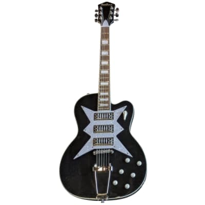 Airline Guitars RS III - Metallic Black - Vintage Roy Smeck Tribute Model Semi-Hollow Electric - NEW! image 2