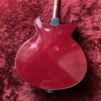 c.1967- Firstman / Teisco Gengakki Broadway Special MIJ Vintage Hollow Body Guitar   “Cherry Red” image 9
