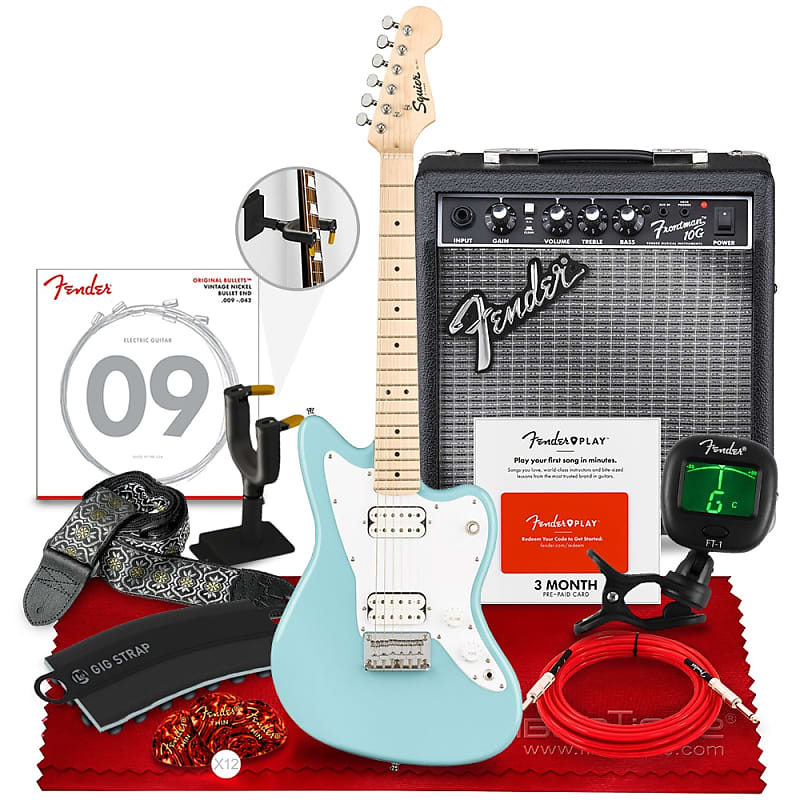Squier Mini Jazzmaster Electric Guitar HH by Fender, Maple