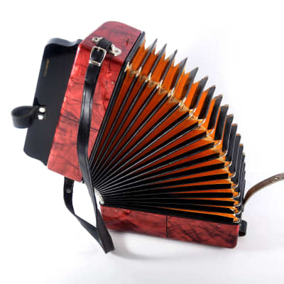 German Made Vintage Top Diatonic Button Accordion Hohner Erica C/F - 8 Bass ~ Squeezebox image 17