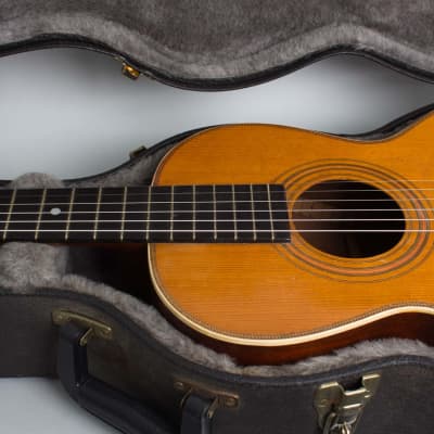 Chase Flat Top Acoustic Guitar, made by Lyon & Healy (1910), ser. #1287, black tolex hard shell case. image 14