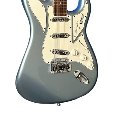 2015 Burns London Cobra DX Retro Strat, Pearl Silver Blue, Superb