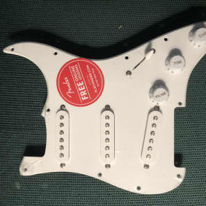 Squier Bullet Strat Wired Pickguard with Pickups/Electronics 2017 White image 1