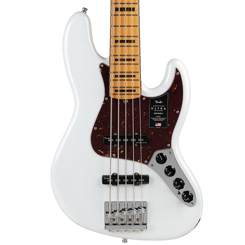 Fender American Ultra Jazz Bass V with Maple Fretboard - Arctic Pearl image 1