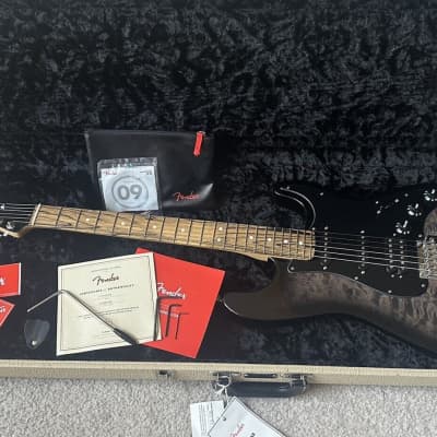 Fender QMT Pale Moon Ebony Stratocaster 2019 - Transparent Black Burst Plus Top for sale