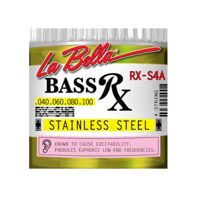 La Bella RX-S4A RX Stainless Steel Round Wound Custom Light 40-100 image 1