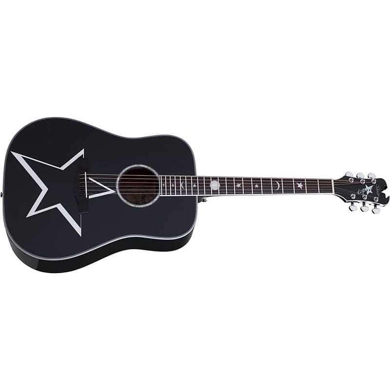 Schecter RS-1000 Robert Smith Busker Dreadnought Acoustic, Gloss Black image 1