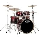 Pacific Drums Concept Maple Drum Shell Kit, 5-Piece, Red to Black Sparkle Fade