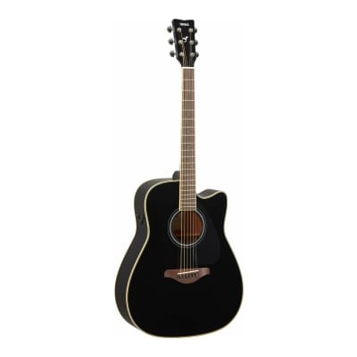 Yamaha FGC-TA Dreadnought TransAcoustic 6-String Guitar (Right-Handed, Black) image 2