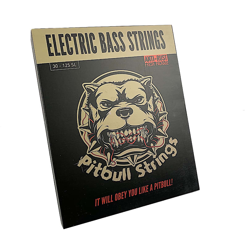 Premium Electric Bass 6 Strings - 30-125 Pitbull Strings Gold Series - GEB6-SL image 1