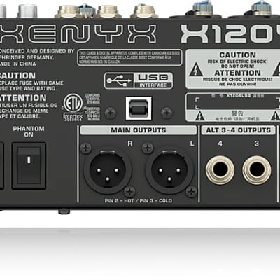 Behringer X1204USB Xenyx 12-Input 2/2-Bus Mixer with USB/Audio