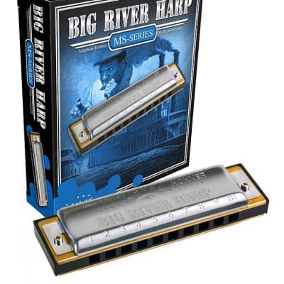 HOHNER Big River Harmonica, Key F, Germany, Diatonic, Includes Case, 590BL-F image 2