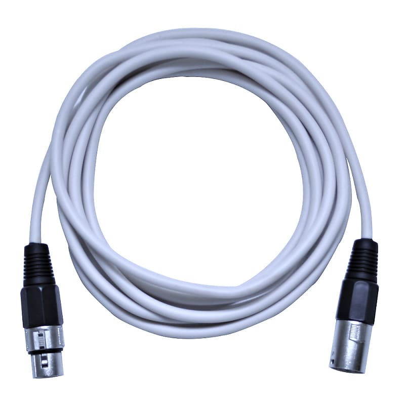 Seismic Audio 10 Foot White XLR to XLR Patch Cable - 10' XLR Patch Cord image 1