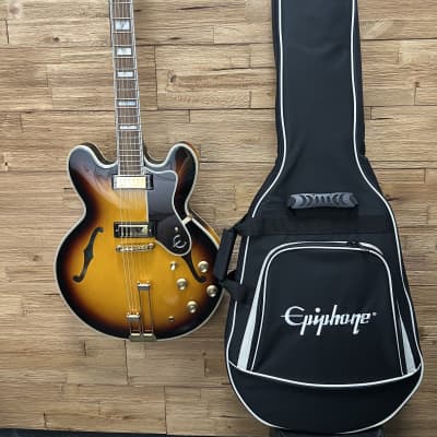Epiphone  Sheraton Semi Hollow Guitar- Vintage Sunburst 8lbs 8oz w/ Gig bag. new! image 20