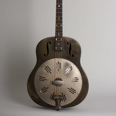 National  Triolian Resophonic Tenor Guitar (1929), black gig bag case. image 1