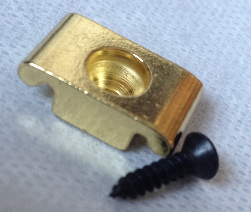 Fender brass String Tree / Retainer for Precision Bass - massive brass - NOS from late 70s image 1