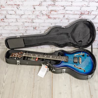 PRS - Paul Reed Smith SE Hollowbody II - Hollowbody Electric Guitar - Faded Blue Burst - w/ Hardshell Case image 11