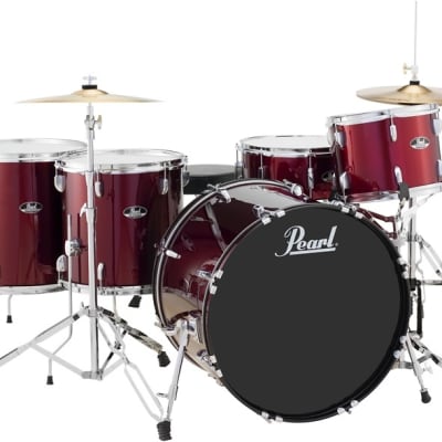 Pearl Roadshow RS525WFC/C 5-piece Complete Drum Set with Cymbals - Wine Red image 1