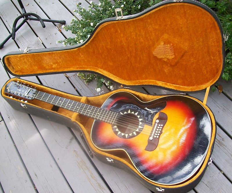 Framus 12-string Acoustic 5/297 Guitar and Hardshell Case 1960's sunburst image 1