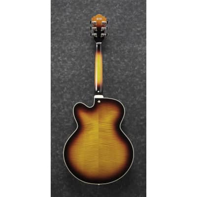 Ibanez Artcore Expressionist 2018 AF95FM Electric Guitar, Bound Ebony Fingerboard, Antique Yellow Sunburst image 7